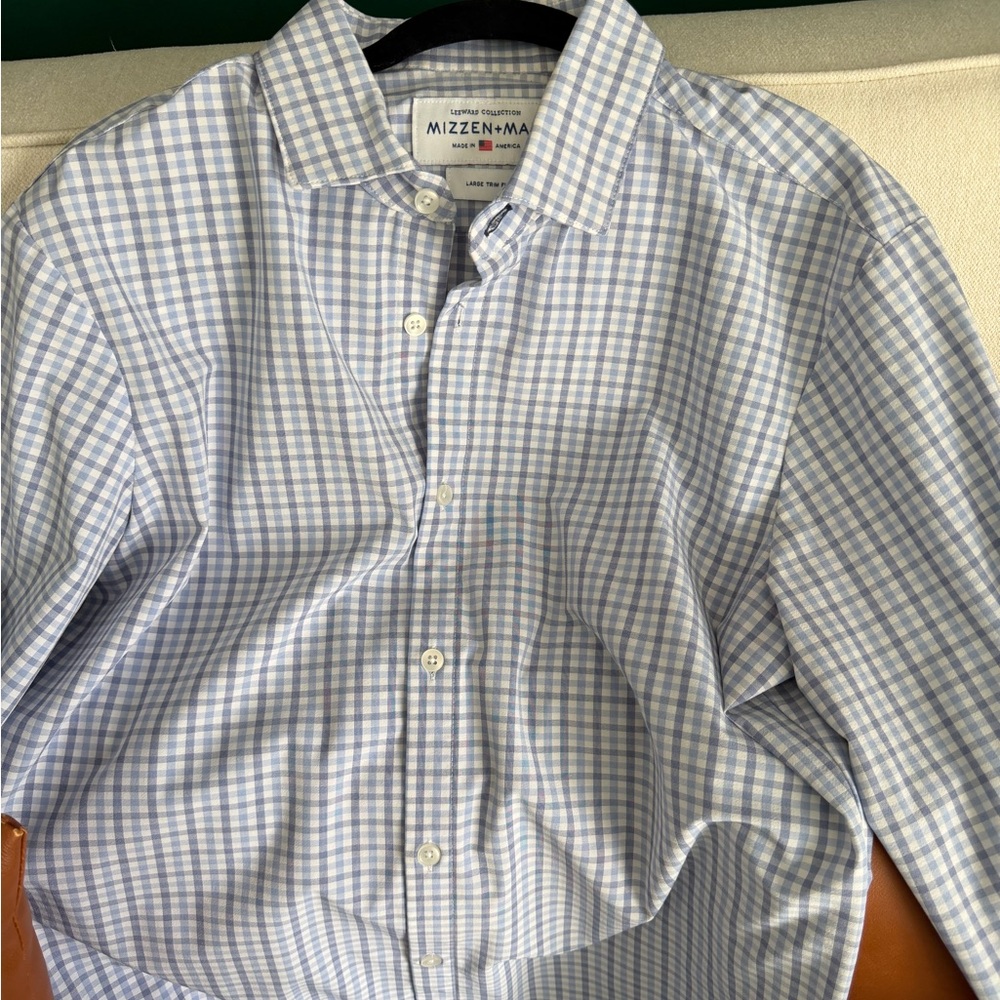 Mizzen+Main Light Blue Gingham Men's Shirt
